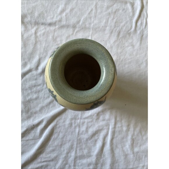 Kauff Pottery Vase With Floral Design Glossy Finish Beige Green Home Decor Colle - Picture 3 of 11